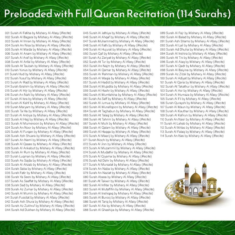 Full Quran Fridge Magnet Speaker | Type C charging | Remote | Bluetooth | 114 Surah Audio | Surah Baqarah | Islamic Gift - Image 7